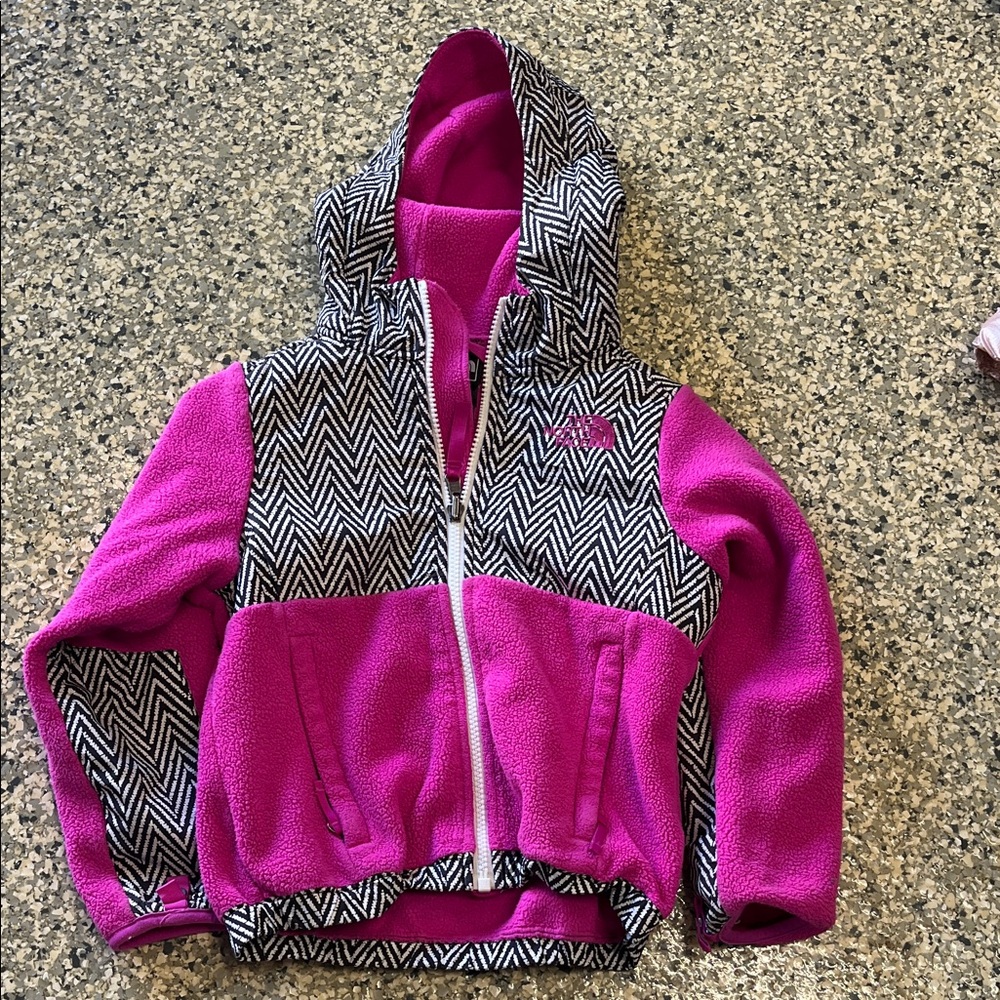 The North Face Pink and Black Chevron Kids Hoodie